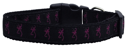 Pink Deer Nylon Dog Collar XS